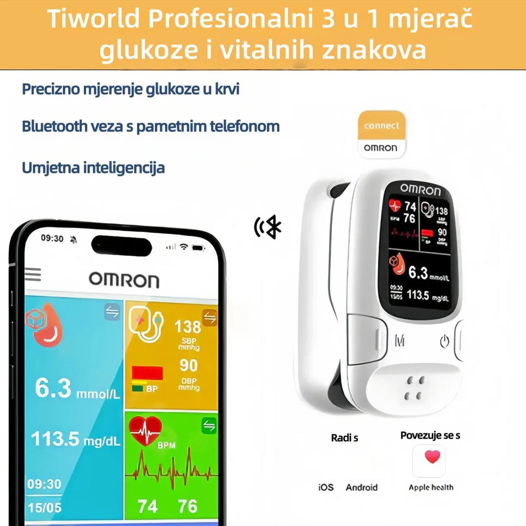 🔥Još uvijek bockate iglu kako biste izmjerili šećer u krvi? Novi proizvod za 2026.! Omron™ neinvazivni mjerač glukoze u krvi – Nije potrebna igla, brzo, pouzdano i točno mjerenje.