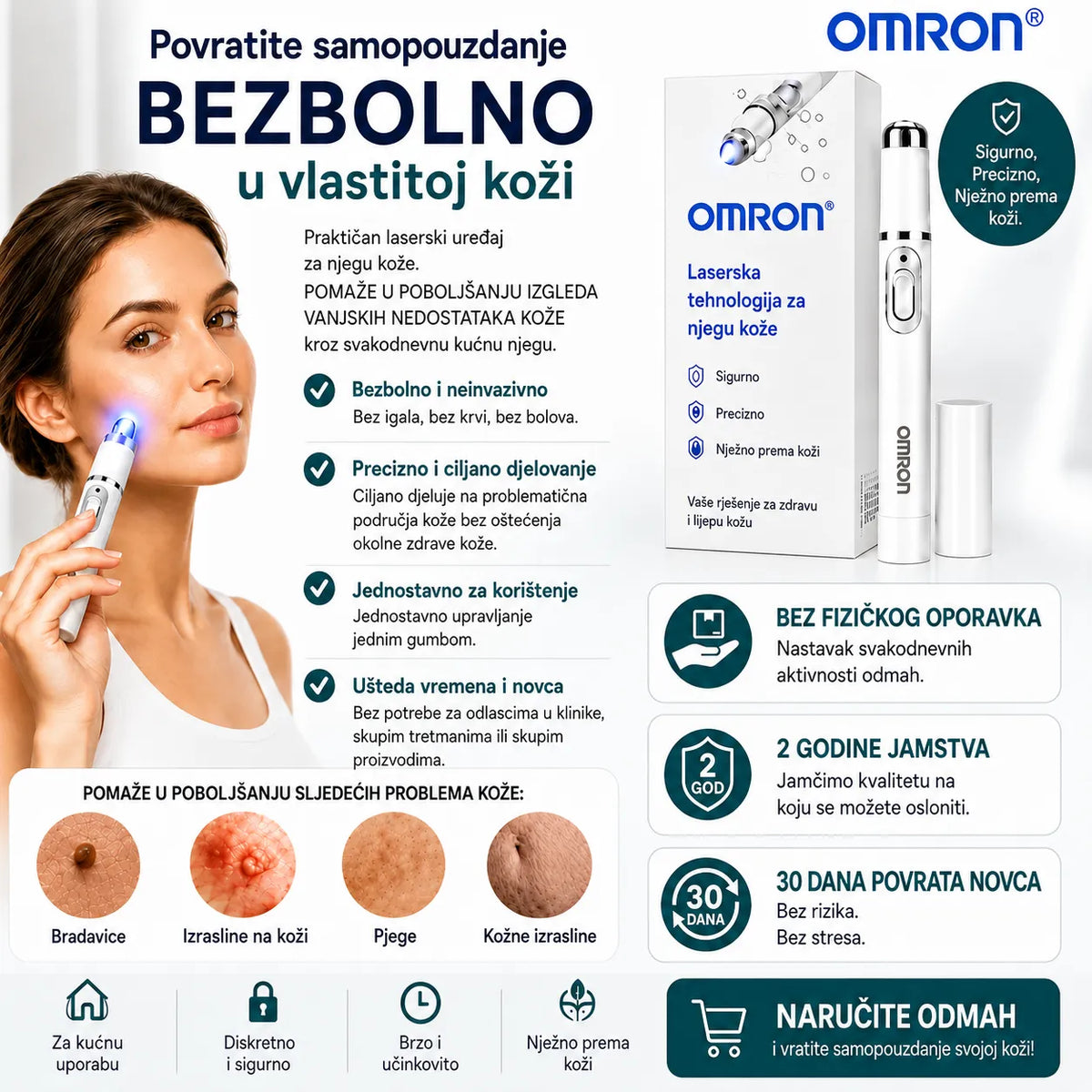 OMRON™ 2026 – Bezbolna njega kože 9 u 1 | Multifunkcionalna olovka s izmjenjivim nastavcima